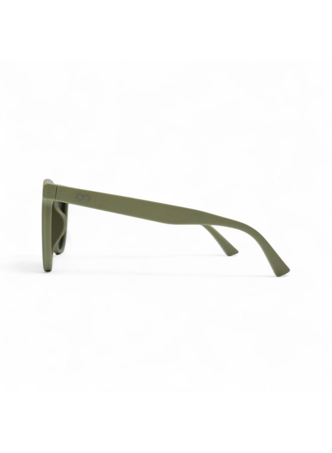 Kids Polarized Square Sunglasses – Matte Sage Green – UV400 Protection for Kids (Age 6 -12) - Image 4
